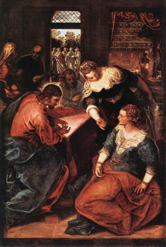 Jacopo Robusti Tintoretto : Christ in the House of Martha and Mary